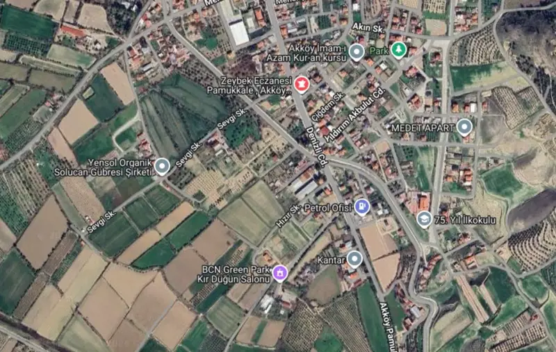 Denizli Pamukkale, Akköy, 652 m², Arsa — fotoğraf 1
