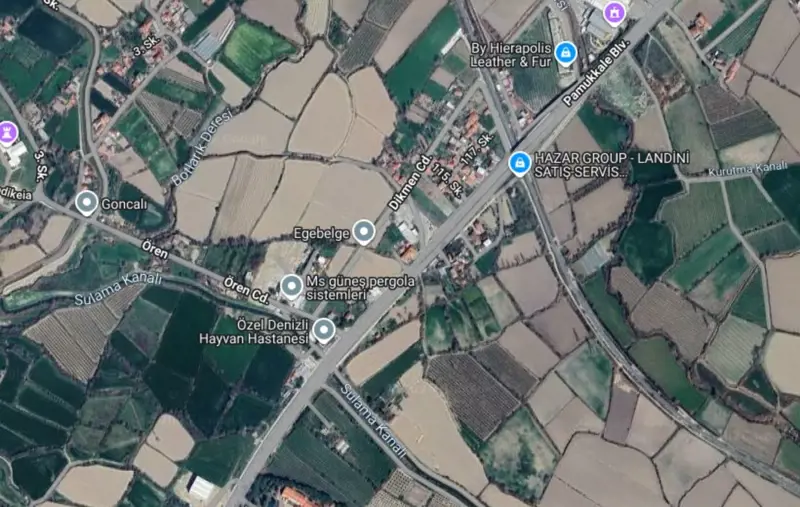 Ana Cadde Üzerinde, Denizli Pamukkale, Korucuk, 1600 m², Arsa — fotoğraf 2